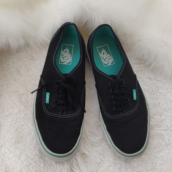 black and turquoise vans